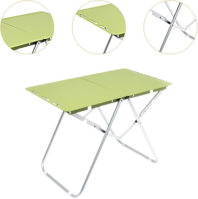 Portable Folding Outdoor Table – Lightweight Aluminum Frame Small Desk for Camping, Picnic, Balcony