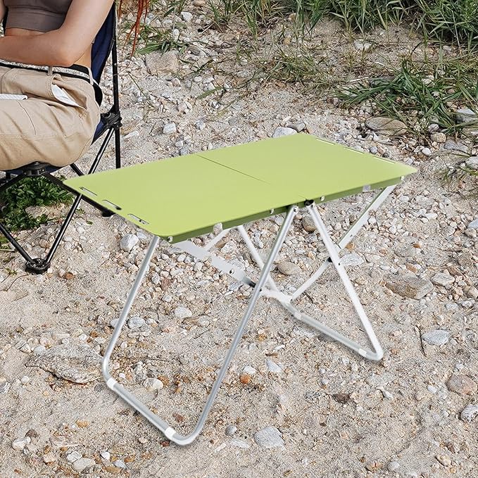 Portable Folding Outdoor Table – Lightweight Aluminum Frame Small Desk for Camping, Picnic, Balcony