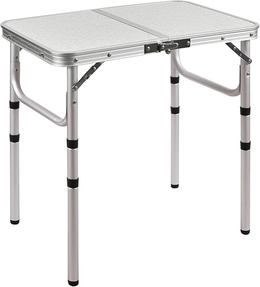 Portable Folding Table｜Lightweight Aluminum Camping Table｜3 Adjustable Heights｜Compact Travel Picnic Desk