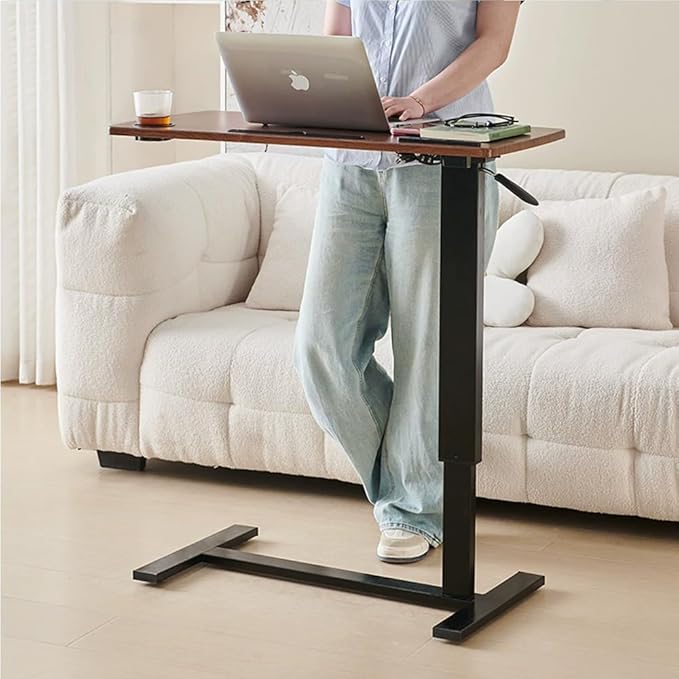 USB-Enabled Adjustable Folding Desk with Hidden Casters | Height Adjustable 26–37 in | Compact Laptop Table for Bedroom & Living Room