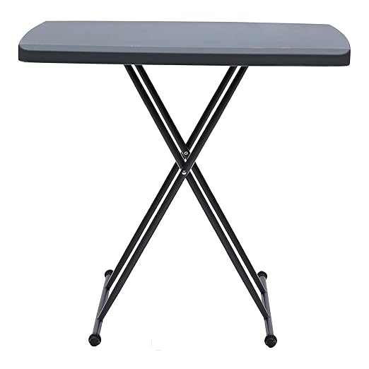 Portable Folding Table with Cross Metal Frame | 30" Wide Top | Lightweight & Sturdy | Ideal for Home, Office, and Outdoor Use