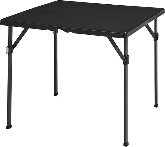 Durable Folding Table – 33.9" Square Portable Table with Locking System, Anti-Slip Legs & Pinch-Free Folding Design