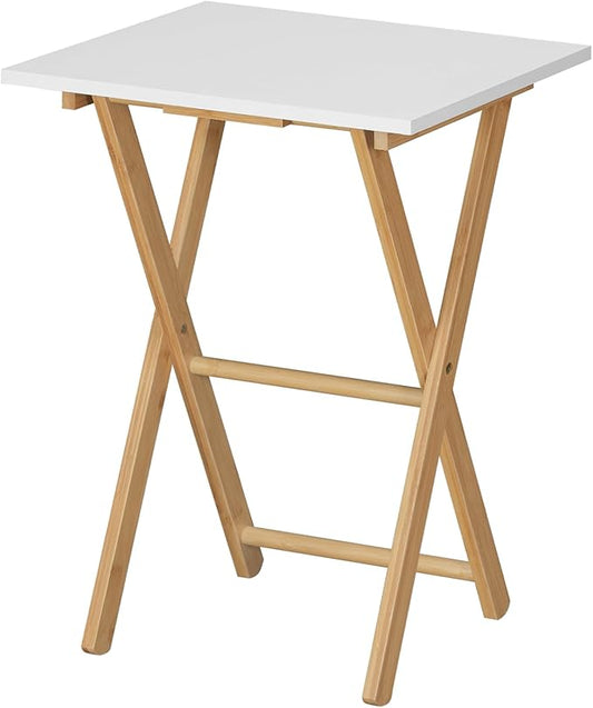 Minimalist Folding Side Table – Compact Nordic-Style Wooden Table for Dining, Coffee, or Laptop Use (18.9” Wide)