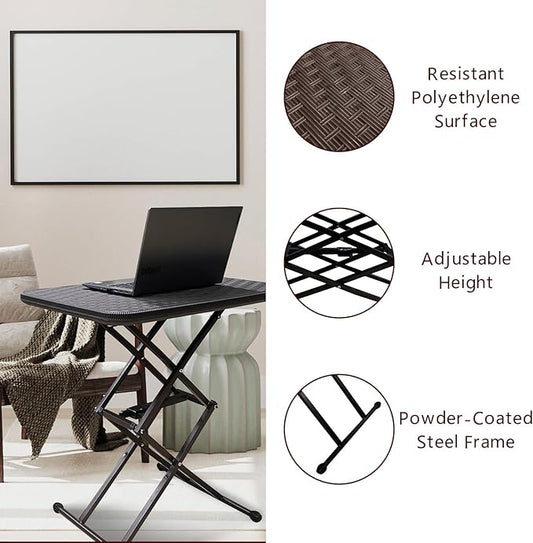 Adjustable Folding Table – Portable Multi-Use Desk for Home, Office, Camping & Outdoor Use