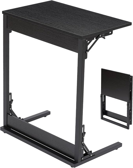 C-Shaped Folding Side Table – Portable Laptop Desk for Sofa or Bedside Use (23.6" × 14.6" × 27.5")